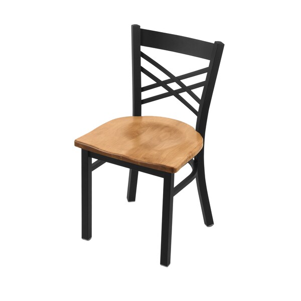 620 Catalina 18" Chair with Black Wrinkle Finish and Medium Maple Seat